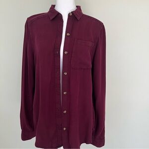 Button front maroon top